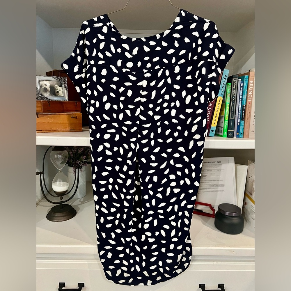 Umgee Navy and White Patterned shirt Dress | M - Picture 4 of 4